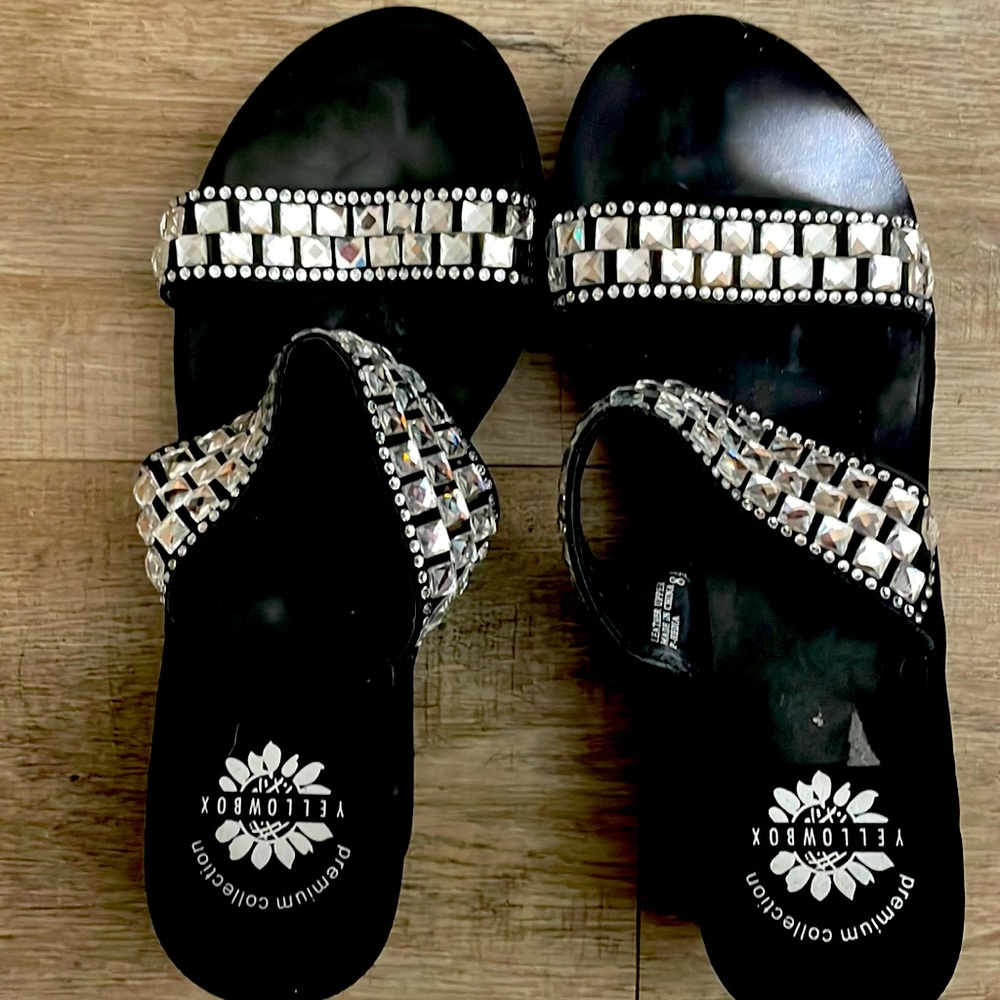 Yellow Box Rhinestone Sandals